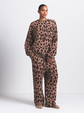 SKIMS Cozy Oversized Joggers – Sienna Leopard Print – Size S/M – New